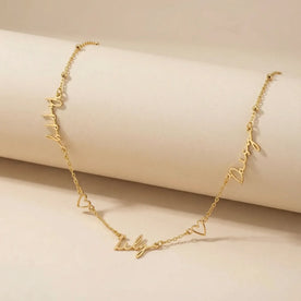Triple Name Necklace with Two Hearts – Custom Personalised Necklace in Gold or Silver
