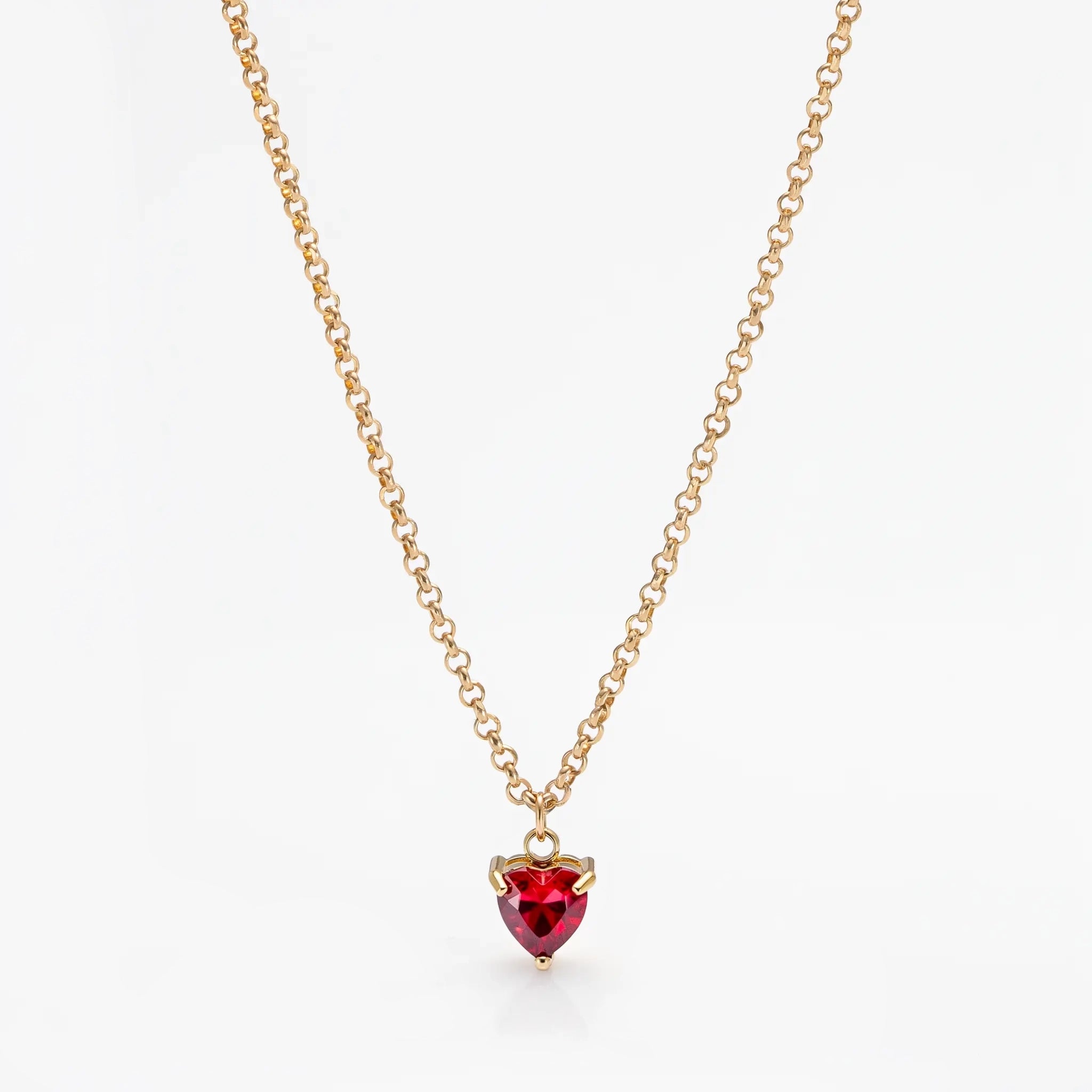 Collar con colgante de piedra natal en forma de corazón