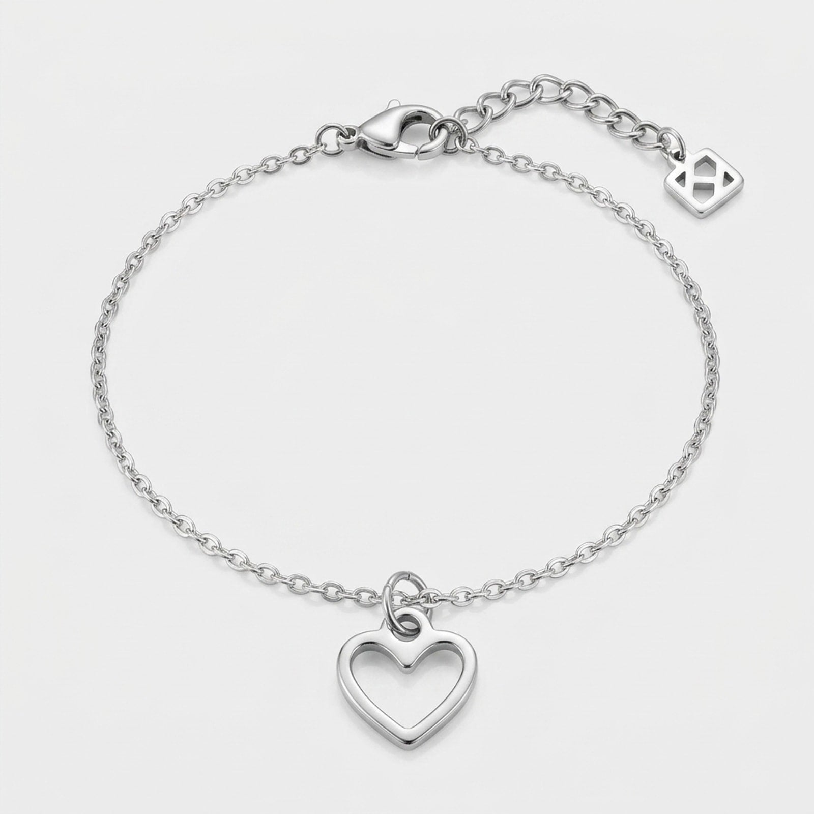 Collier et bracelet à breloque cœur