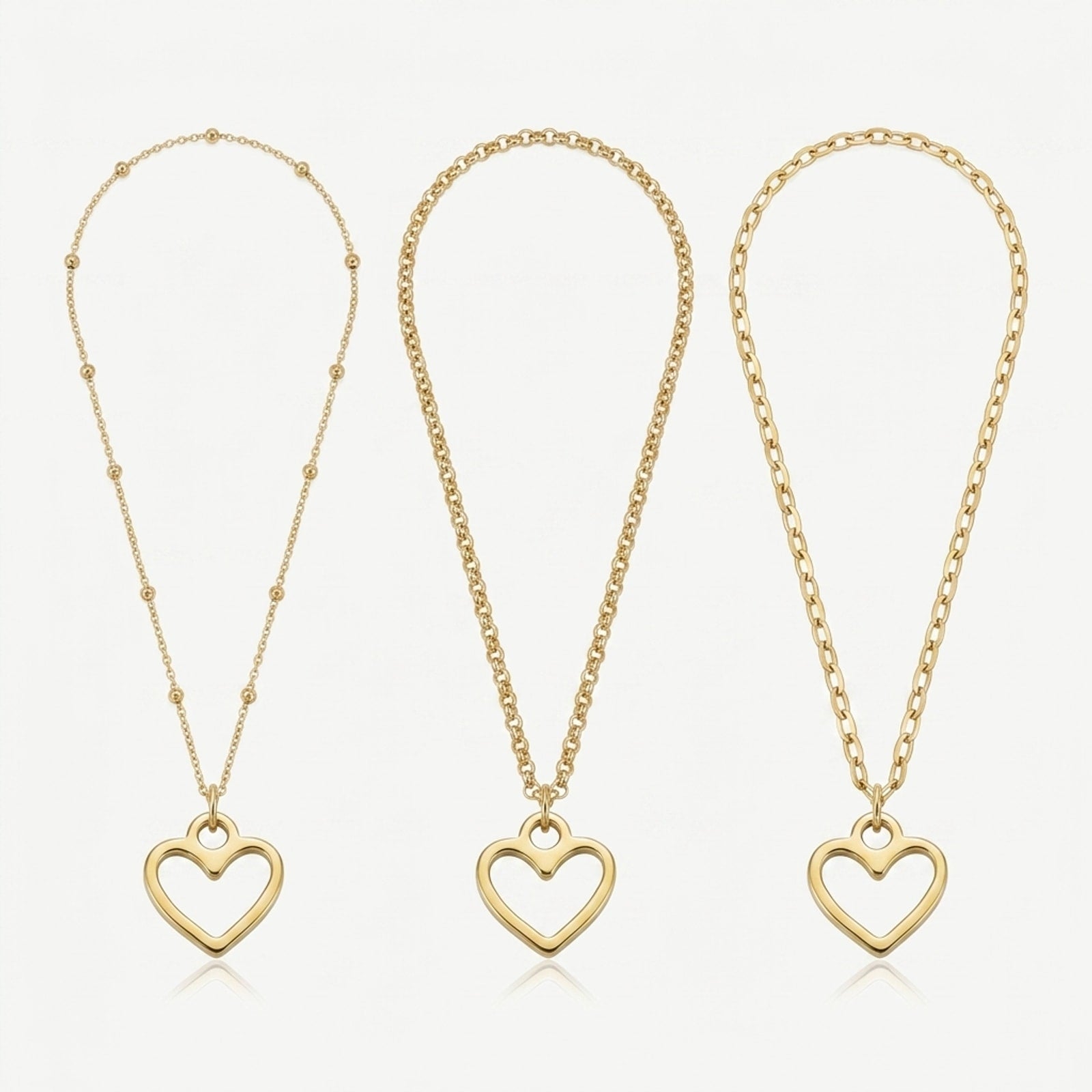 Heart Charm Necklace & Bracelet