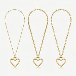 Heart Charm Necklace & Bracelet