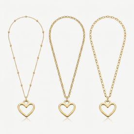 Heart Charm Necklace & Bracelet