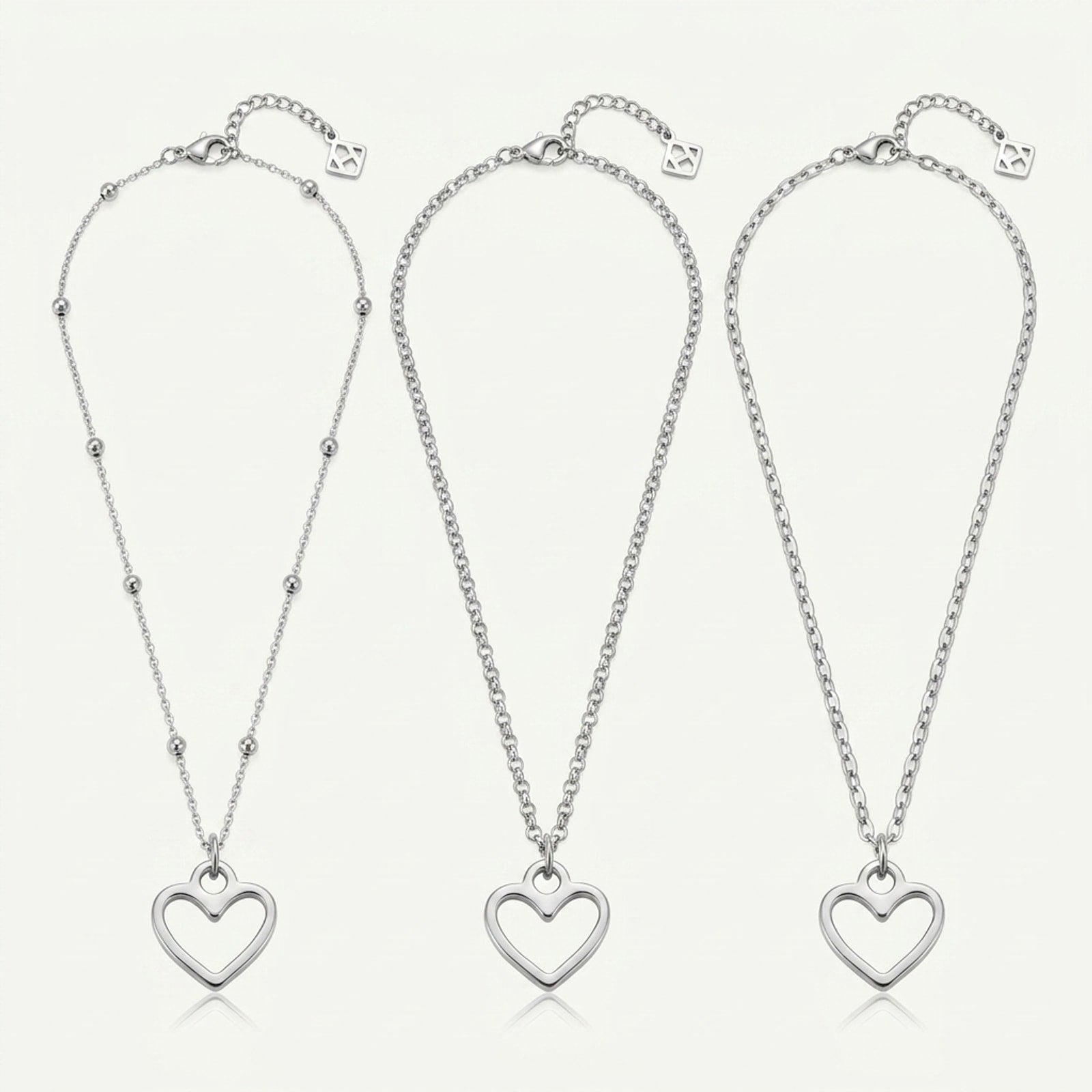 Heart Charm Necklace & Bracelet