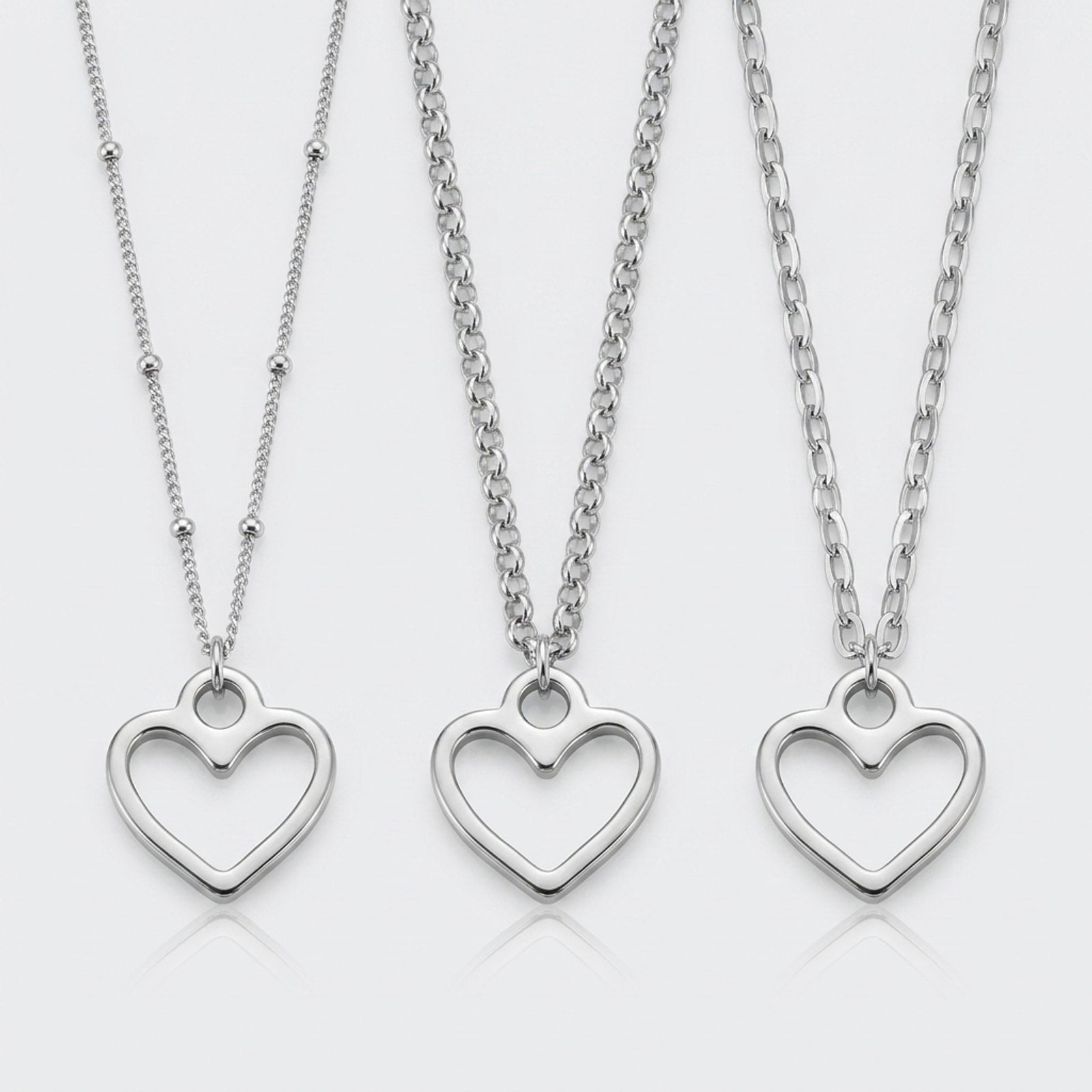 Heart Charm Necklace & Bracelet