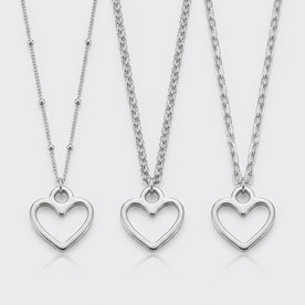 Heart Charm Necklace & Bracelet