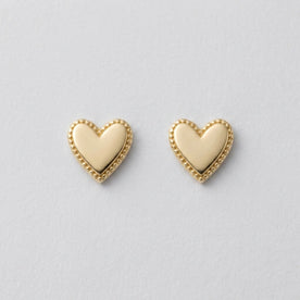 Heart Stud Earrings with Beaded Edge – Elegant Everyday Jewellery