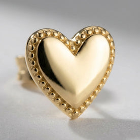 Heart Stud Earrings with Beaded Edge – Elegant Everyday Jewellery