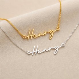 Henry Name Necklace | 18ct Gold, Silver & Vermeil | Ready to Ship