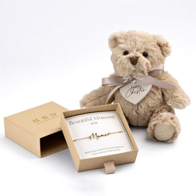 To the Beautiful Mum-to-Be Bracelet Set & Personalised Teddy Bear