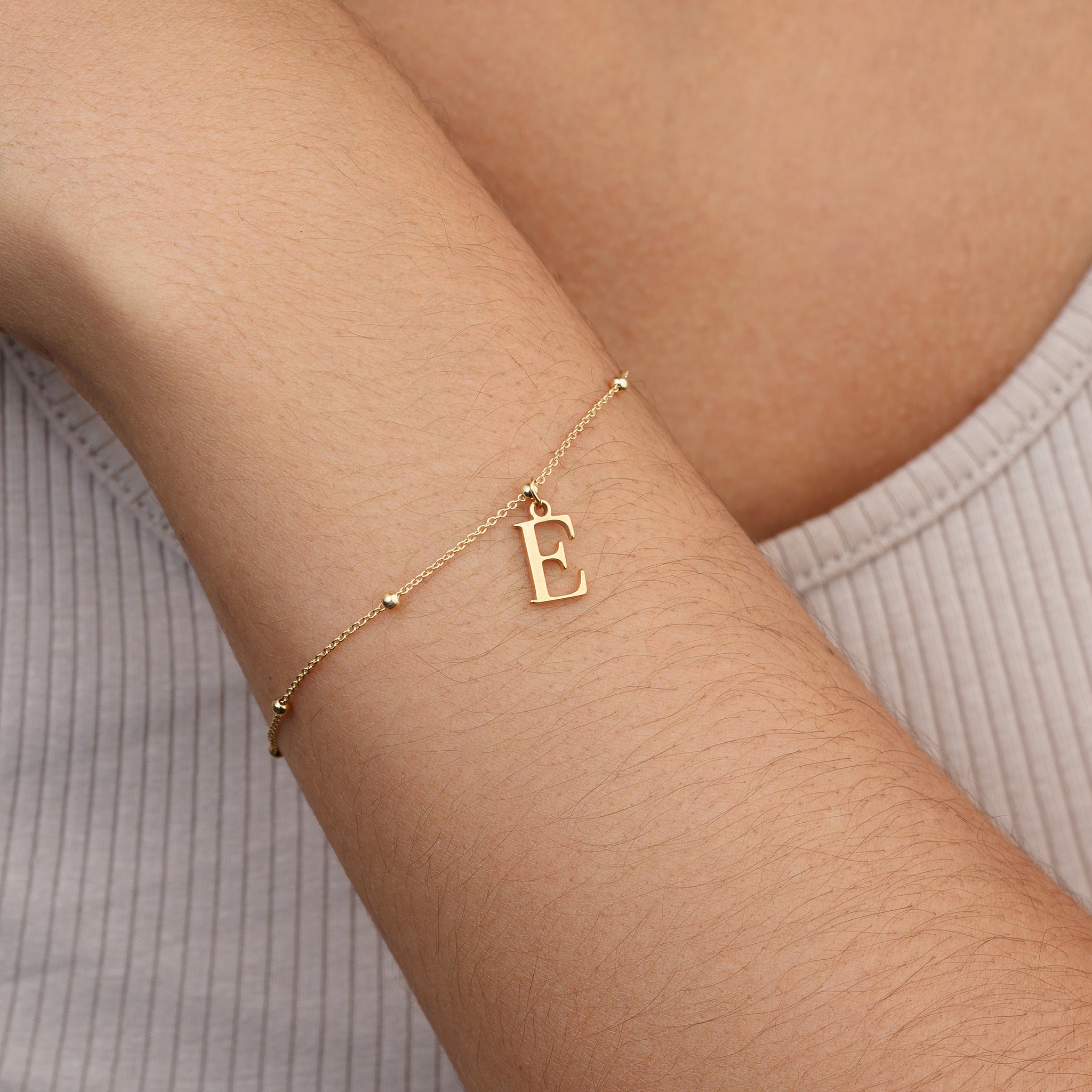 HeyBigDay Bracelet 18ct Gold / Style 1 Single Initial/Letter Bracelet