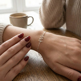 Initials Bracelet in 18K Gold or Sterling Silver in 3 Bracelet Styles