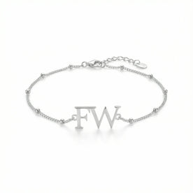 Initials Bracelet in 18K Gold or Sterling Silver in 3 Bracelet Styles