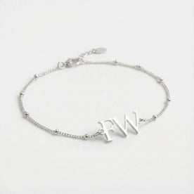 Initials Bracelet in 18K Gold or Sterling Silver in 3 Bracelet Styles
