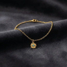 Evil Eye Bracelet with Synthetic Blue Turquoise Cubic Zirconia Eye Charm