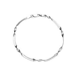 Grooved Herringbone Twist Bracelet in Gold or Silver
