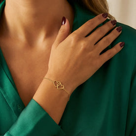 Entwined Hearts Bracelet | Double Heart Pendant | HBD