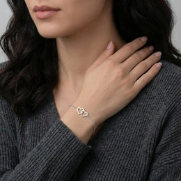 Entwined Hearts Bracelet | Double Heart Pendant | HBD