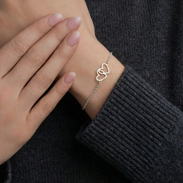 Entwined Hearts Bracelet | Double Heart Pendant | HBD