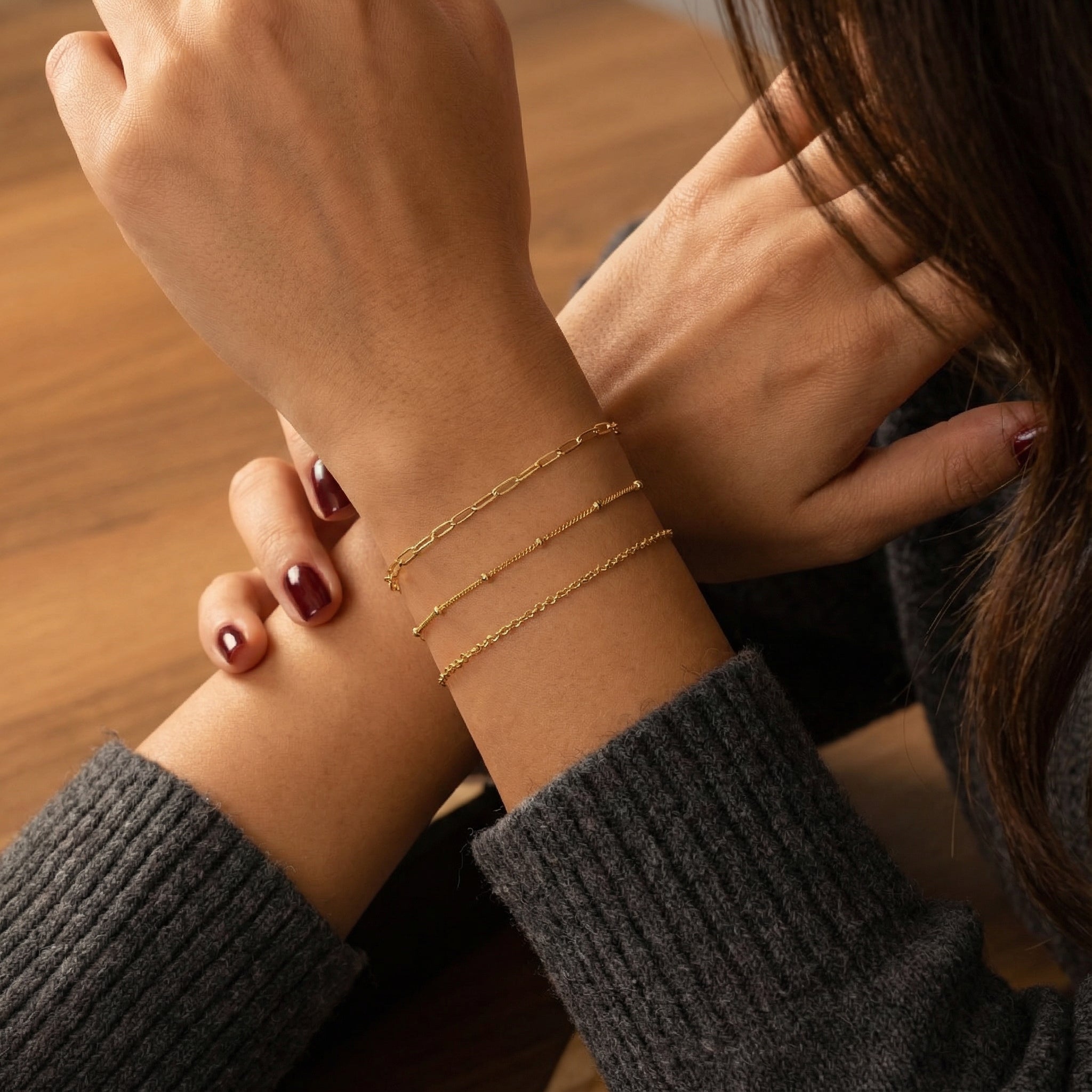 HeyBigDay Bracelet Set of 3 Layered Bracelets