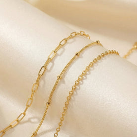 Set of 3 Layered Bracelets in Gold or Silver - Jewelry Bracelet Set