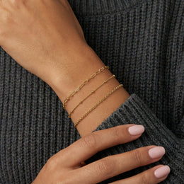 Set of 3 Layered Bracelets in Gold or Silver - Jewelry Bracelet Set