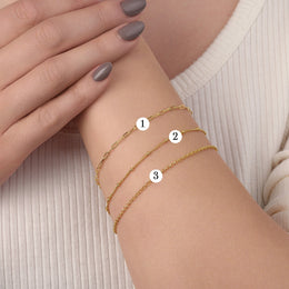 Set of 3 Layered Bracelets in Gold or Silver - Jewelry Bracelet Set