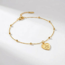 St Christopher Heart Bracelet in 14ct Gold or Sterling Silver
