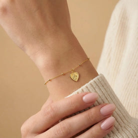 St Christopher Heart Bracelet in 14ct Gold or Sterling Silver