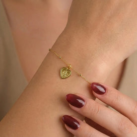St Christopher Heart Bracelet in 14ct Gold or Sterling Silver