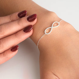 Cubic Zirconia Infinity Bracelet 17+2cm Extender