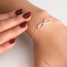 Cubic Zirconia Infinity Bracelet 17+2cm Extender