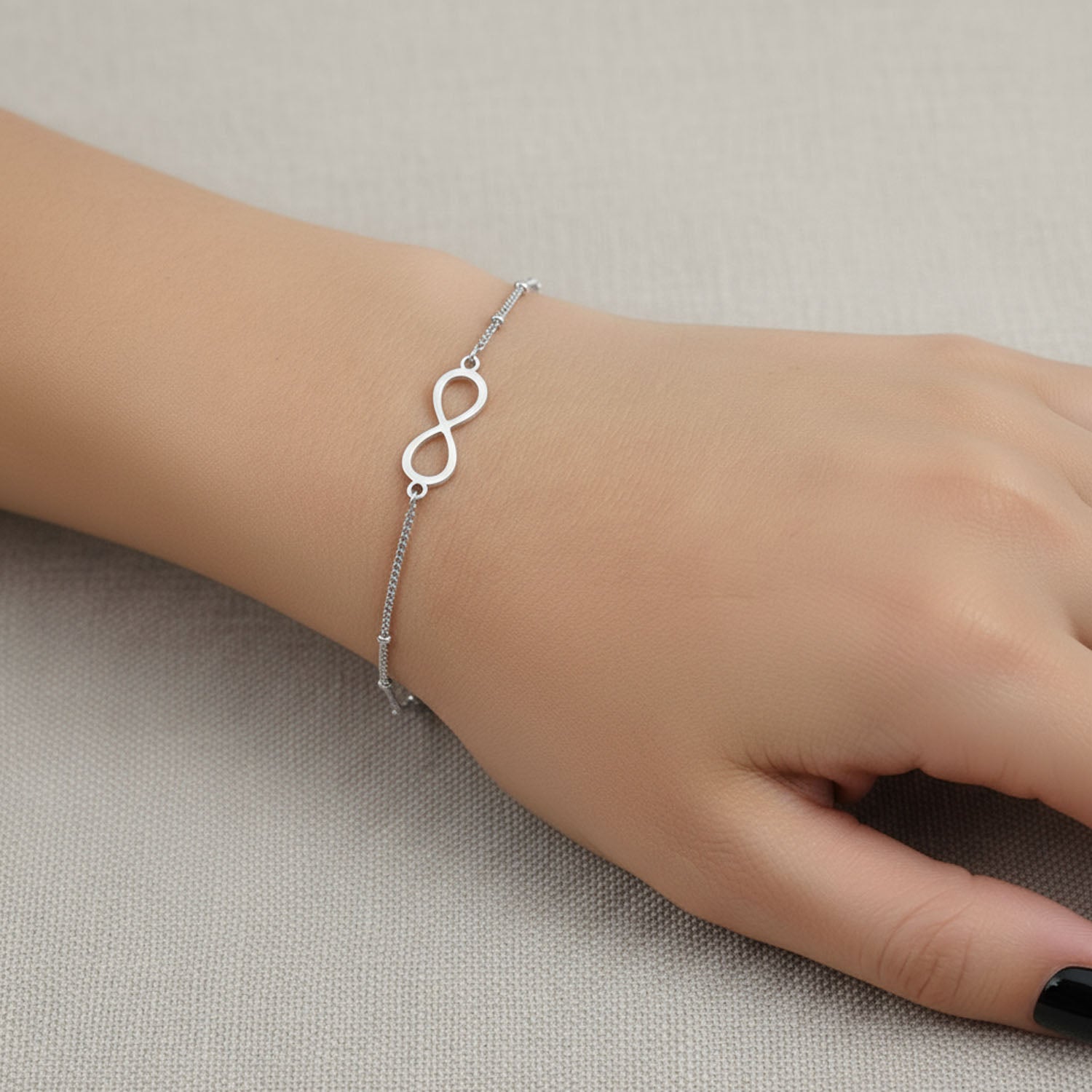 HeyBigDay Bracelet Sterling Silver / Style 1 / 6.5" - 8" Inches Infinity Symbol Bracelet