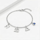HeyBigDay Bracelet Story Bracelet with Initial, Year, Zodiac & Birthstone
