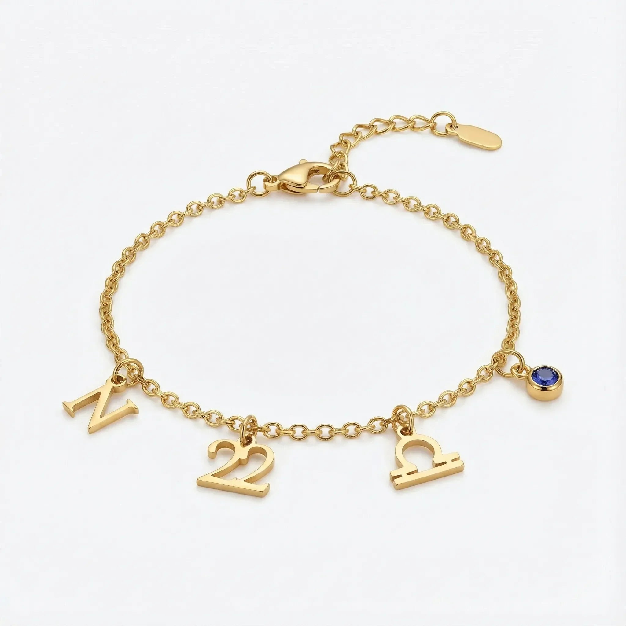 HeyBigDay Bracelet Story Bracelet with Initial, Year, Zodiac & Birthstone