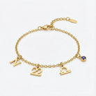 HeyBigDay Bracelet Story Bracelet with Initial, Year, Zodiac & Birthstone