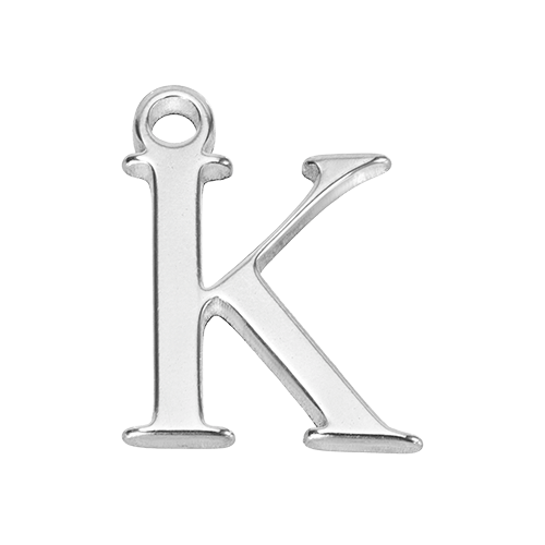 Charm K Silver Letter Charm HBD K Silver Letter Charm