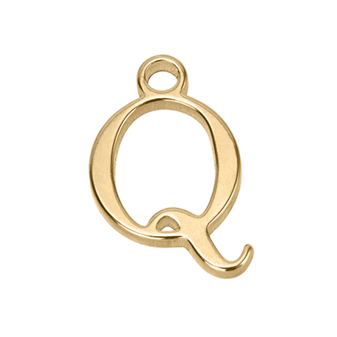 Q Initial | Gold or Silver Add-On Charm - HBD
