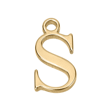 S Initial Charm - gold