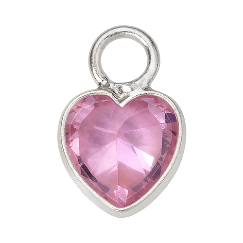 HeyBigDay Charm Silver Pink Heart Charm