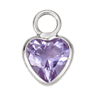 HeyBigDay Charm Silver Purple Heart Charm