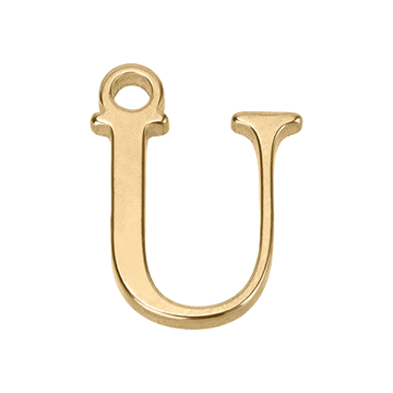 U Initial Charm - gold