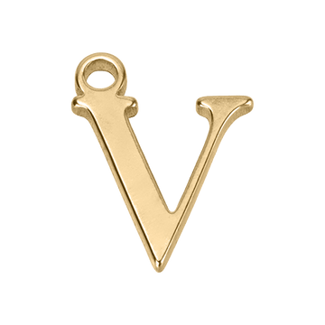 V Initial Charm - gold
