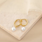 HeyBigDay Earrings Freshwater Pearl Hoop Earrings