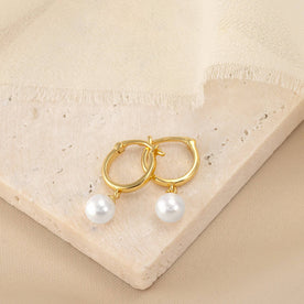 Gold/Silver Pearl Hoop Earrings - Elegant and Timeless