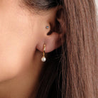 HeyBigDay Earrings Freshwater Pearl Hoop Earrings