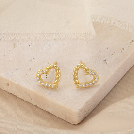 Half Twist Open Heart Stud Earrings