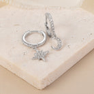 HeyBigDay Earrings Moon & Star Huggie Hoop Earrings