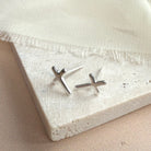 HeyBigDay Earrings Sterling Silver Cross Stud Earrings