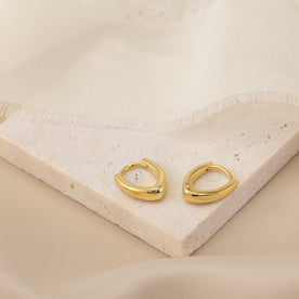 "V" Hinged Huggie Earrings in 18ct Gold & Sterling Silver