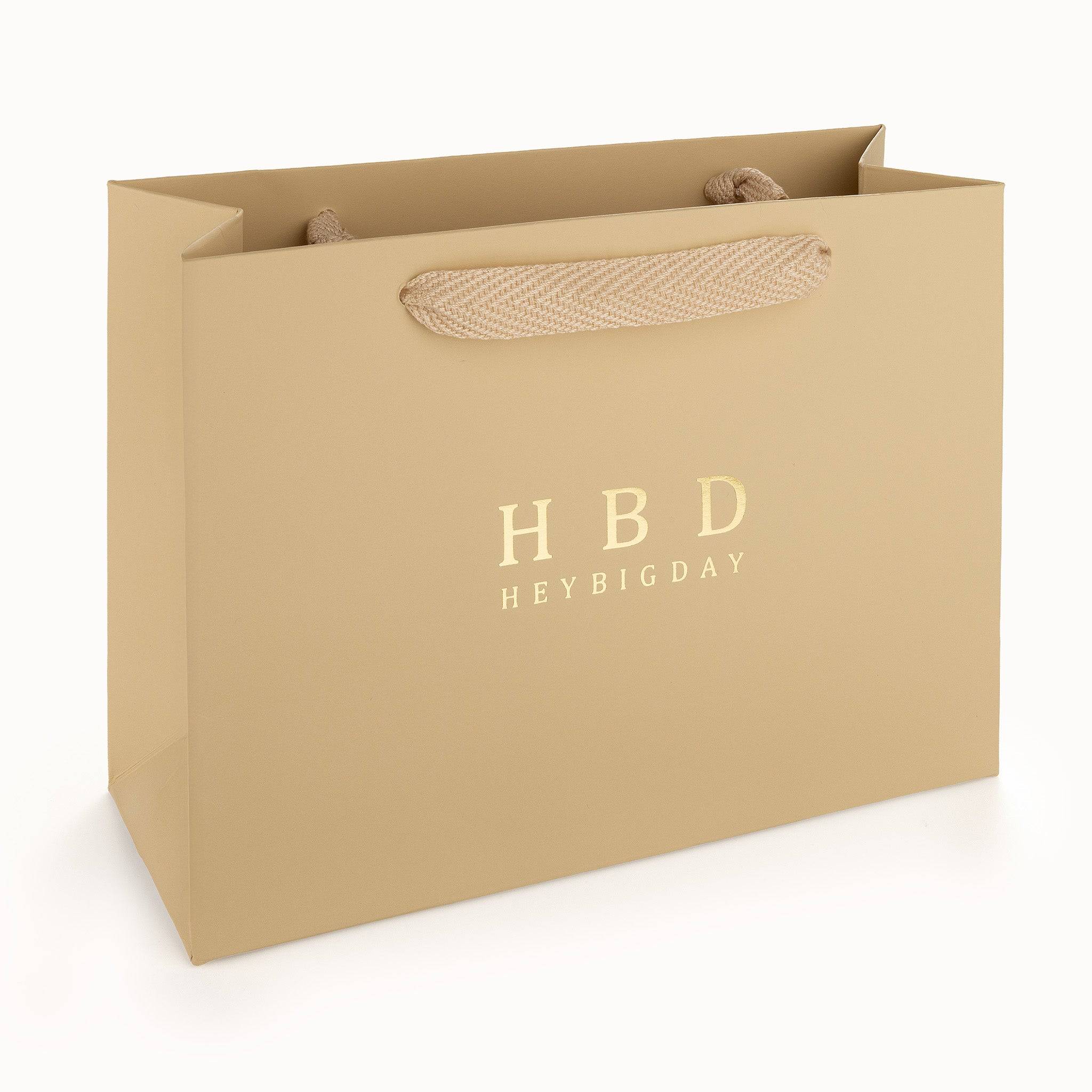 HeyBigDay Gift Wrapping Beige HBD Gift Bag